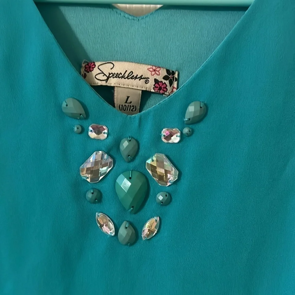 Teal Sleeveless Kids‎ Dress